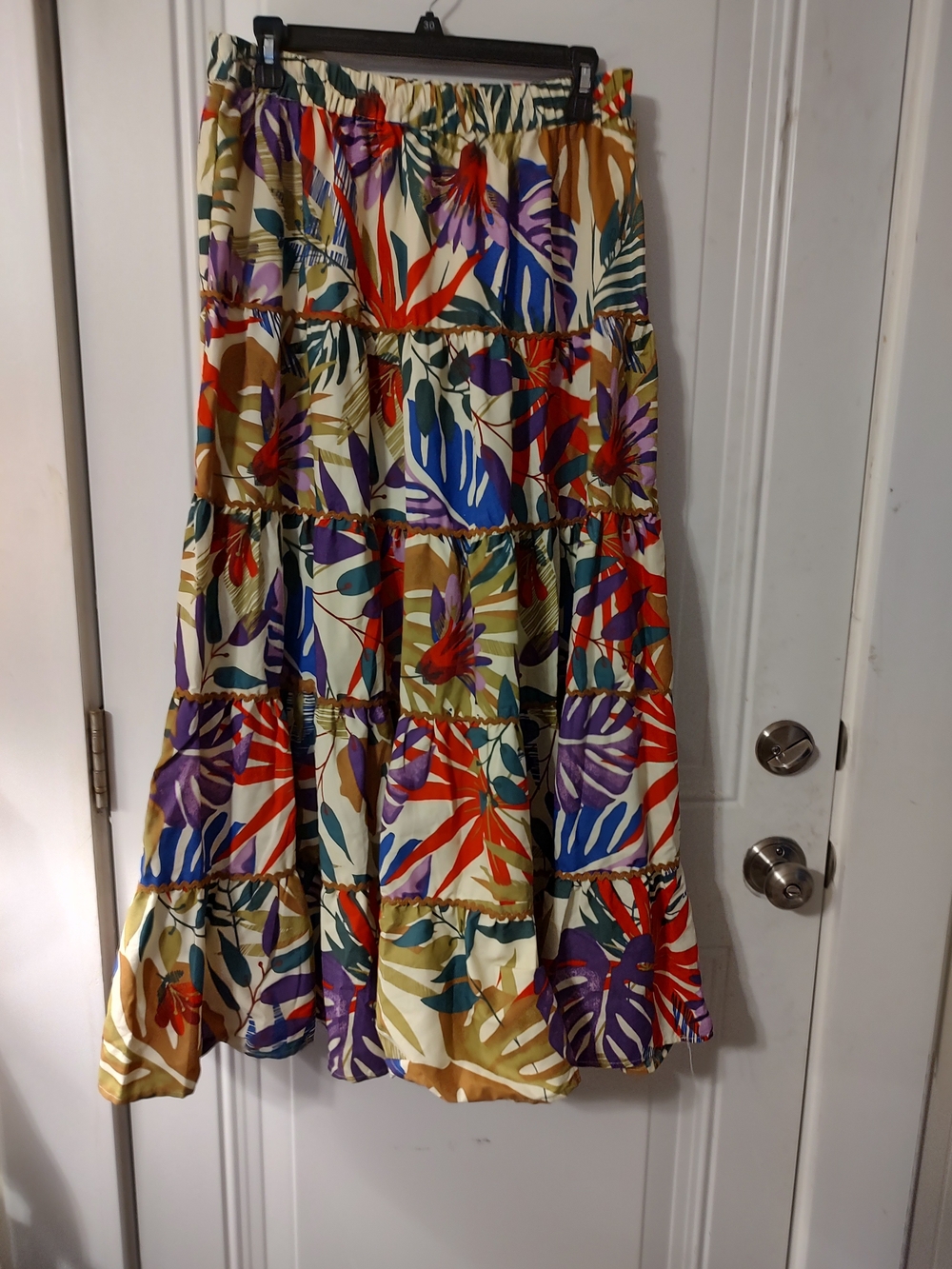 Floral Tiered Maxi Skirt - Multicolor